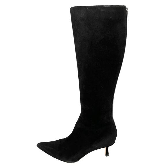 Jimmy Choo Vintage Black Suede Knee-High Boots- Size 37 - Picture 1 of 8